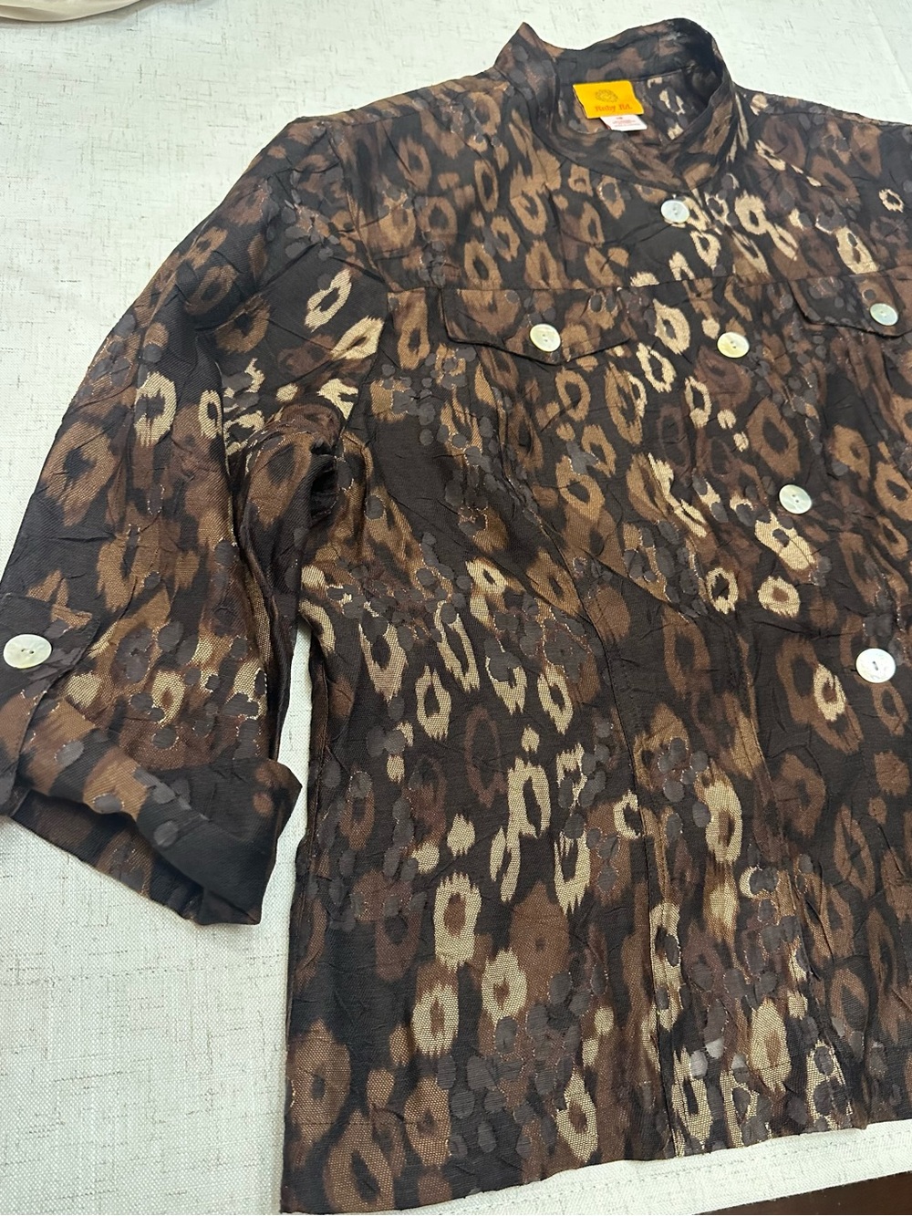 Ruby Rd. Brown Patterned Button-Front Blazer - Picture 5 of 9